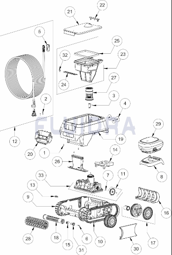 Aspirador de Piscina Eléctrico e Automático AQUASPHERE ASR 105 limpa fundos robot ZODIAC - Recambios - IOT-POOL