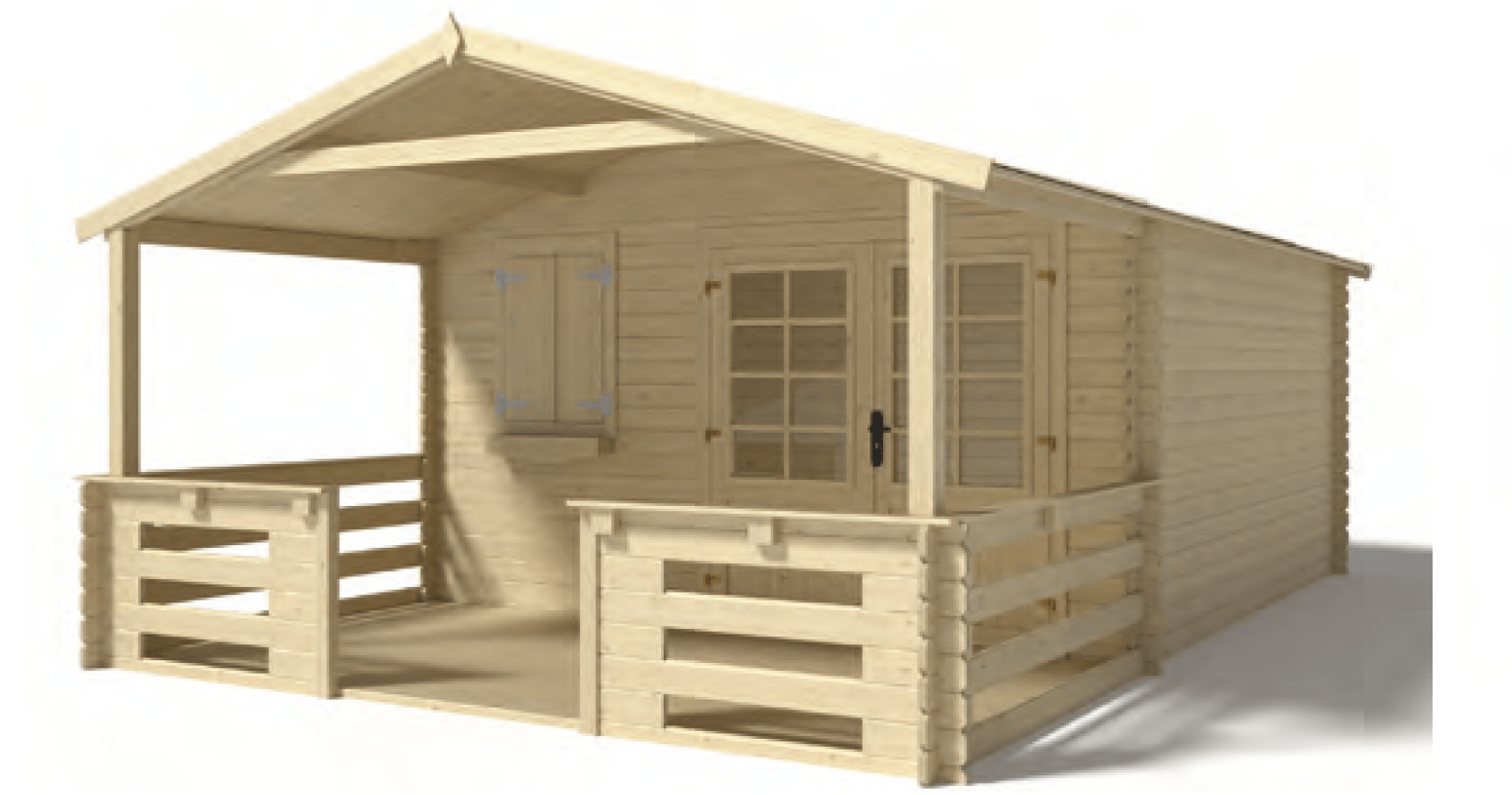 Garden Shelter Andorre with porch option 400 x 400 x 251 cm