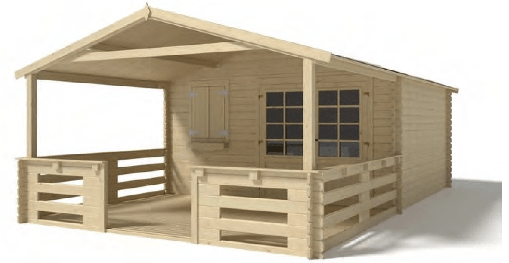 Garden Shelter Andorre with porch option 400 x 400 x 251 cm