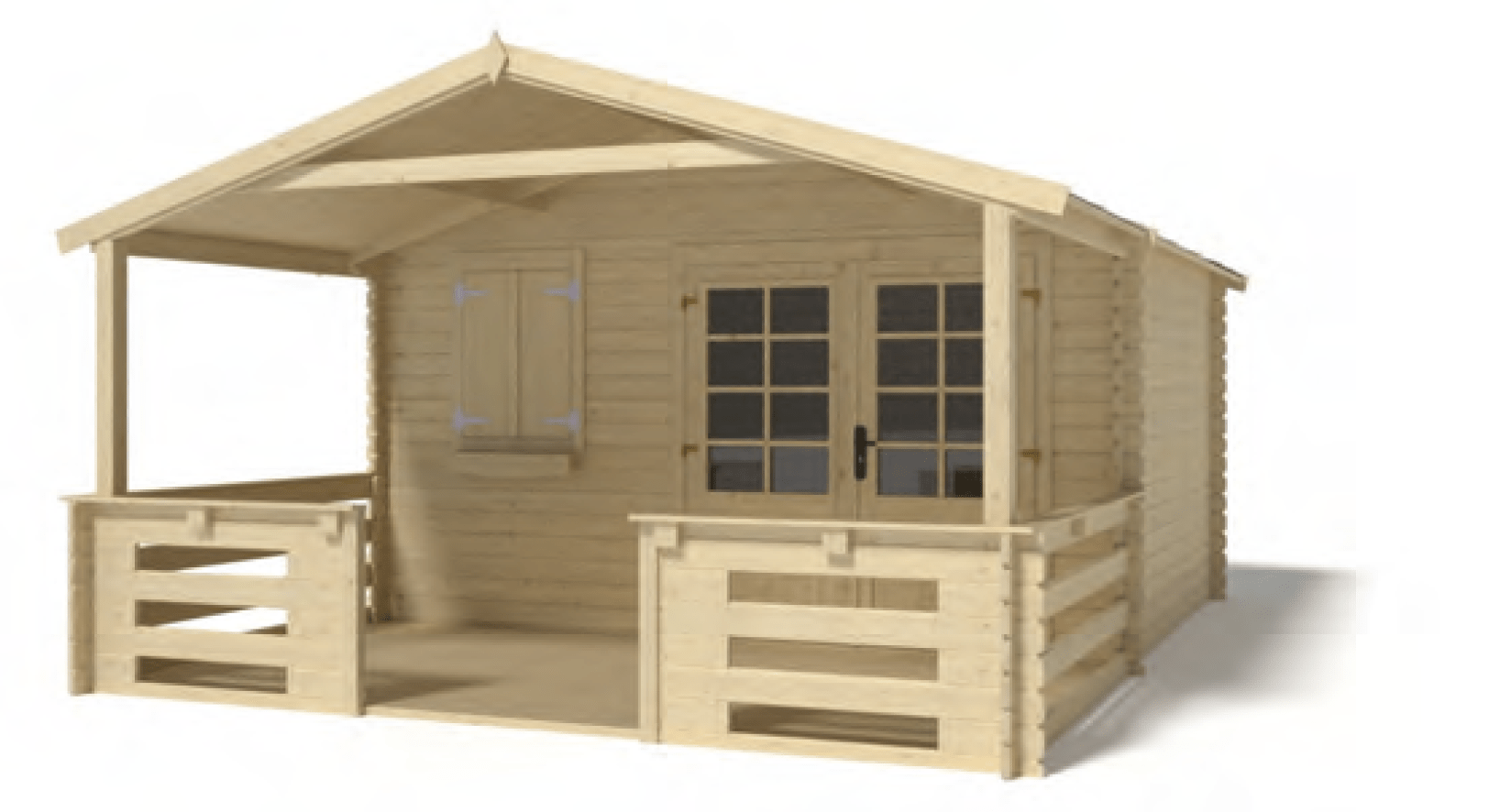 Simple wooden pergola without cover 300 x 524 x 258 cm | IoT-Pool