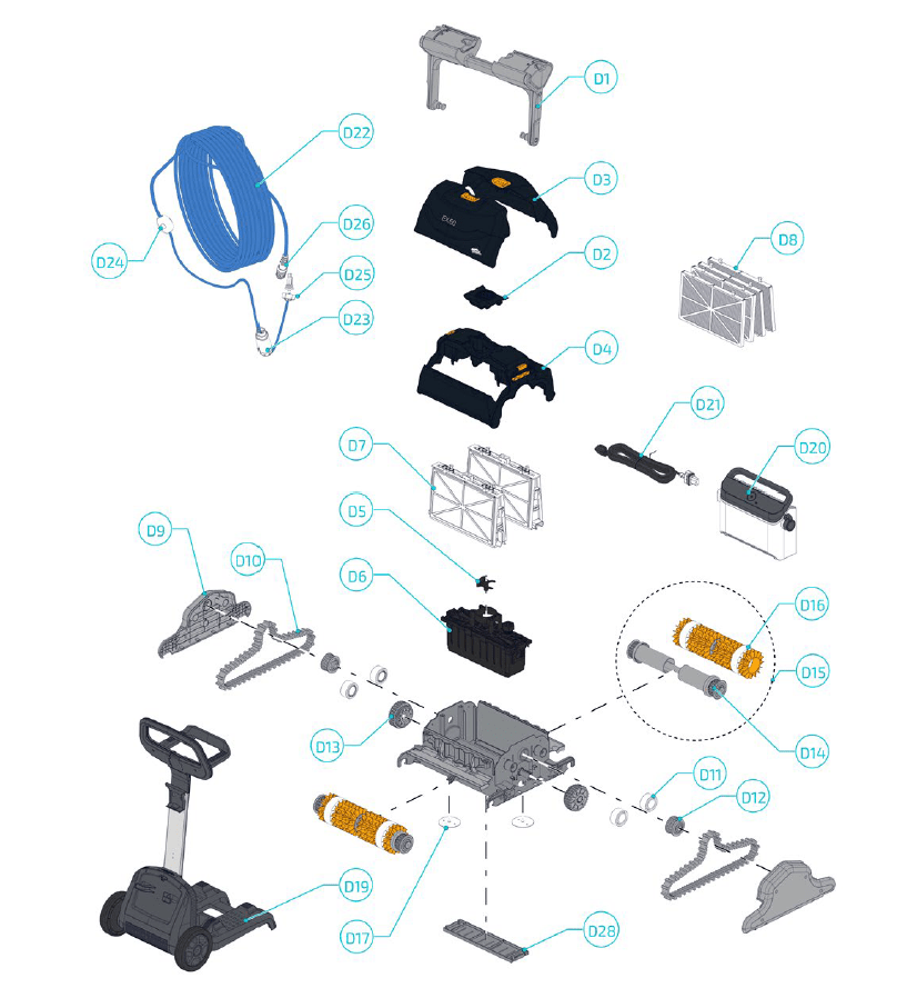 Aspirador de Piscina Dolphin EX60 - recambios