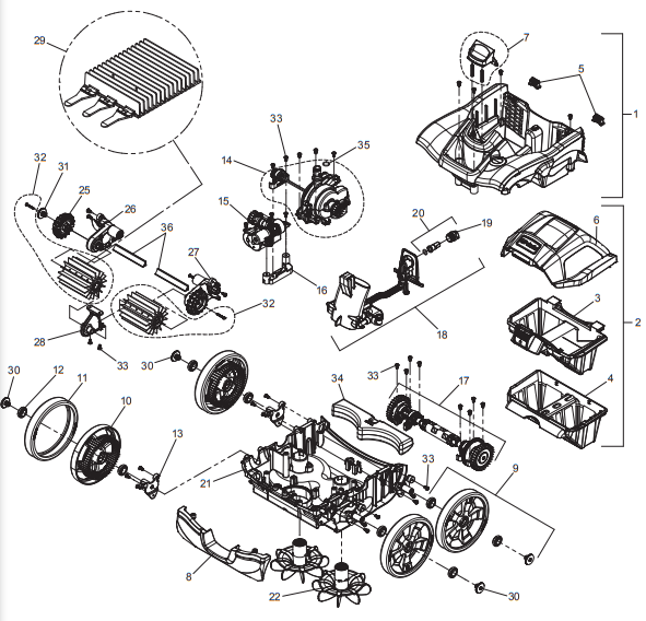 Limpiafondos Polaris® Quattro Sport - Recambios