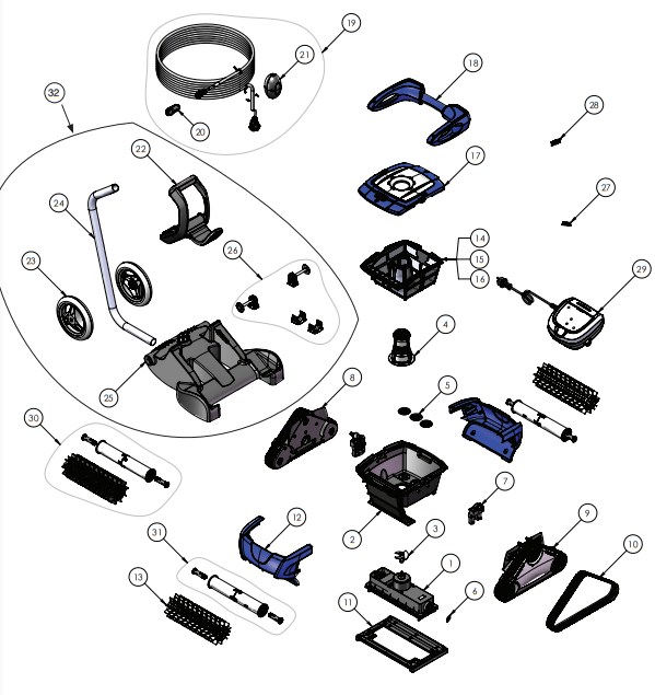 Aspirador RC 4402 e RC 4400 ZODIAC - Recambios