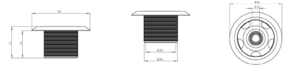 Bouche d'aspiration en ABS - béton