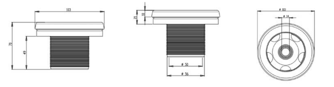 Boca de impulsão orientável ABS - Liner