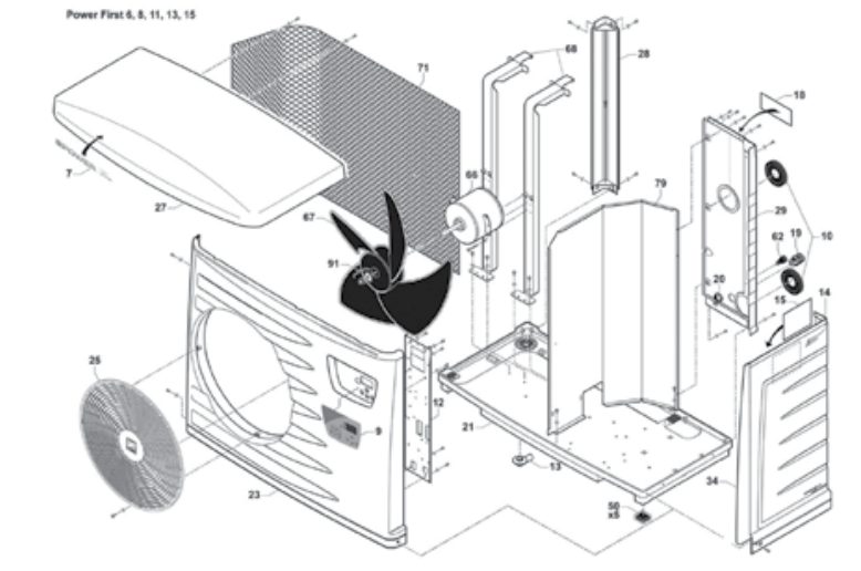 Pompe à chaleur Power First 6, 8, 11, 13 et 15 - Pièces détachées