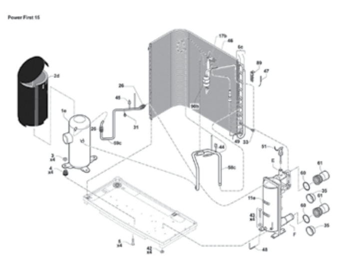 Pompe à chaleur Power First 6, 8, 11, 13 et 15 - Pièces détachées