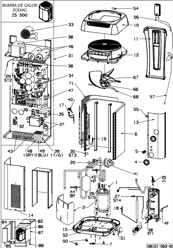 Bomba de Calor ZS500 - Recambios