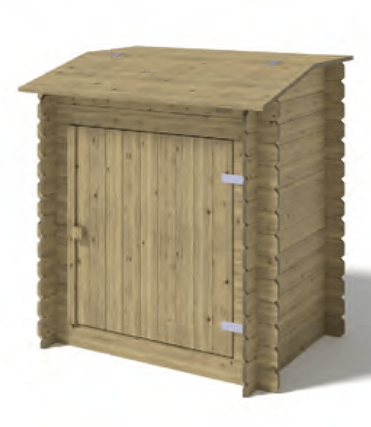 Garden Cabinet in wood for technical pool site