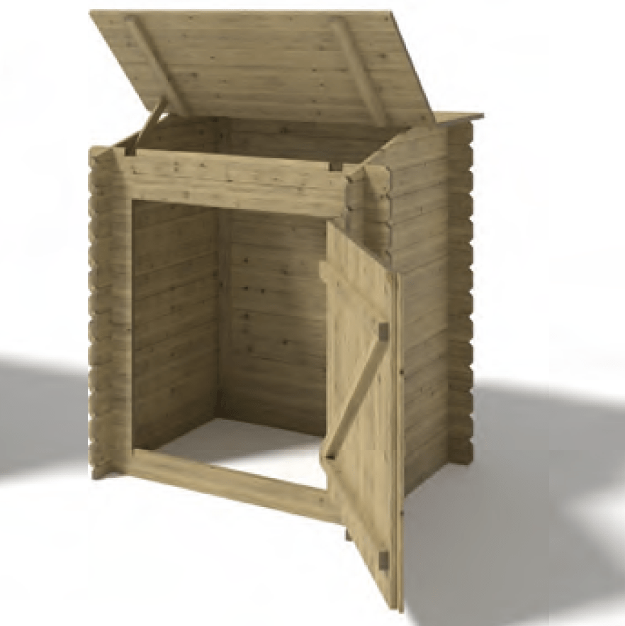 Cabinet de jardin en bois pour le site technique de la piscine