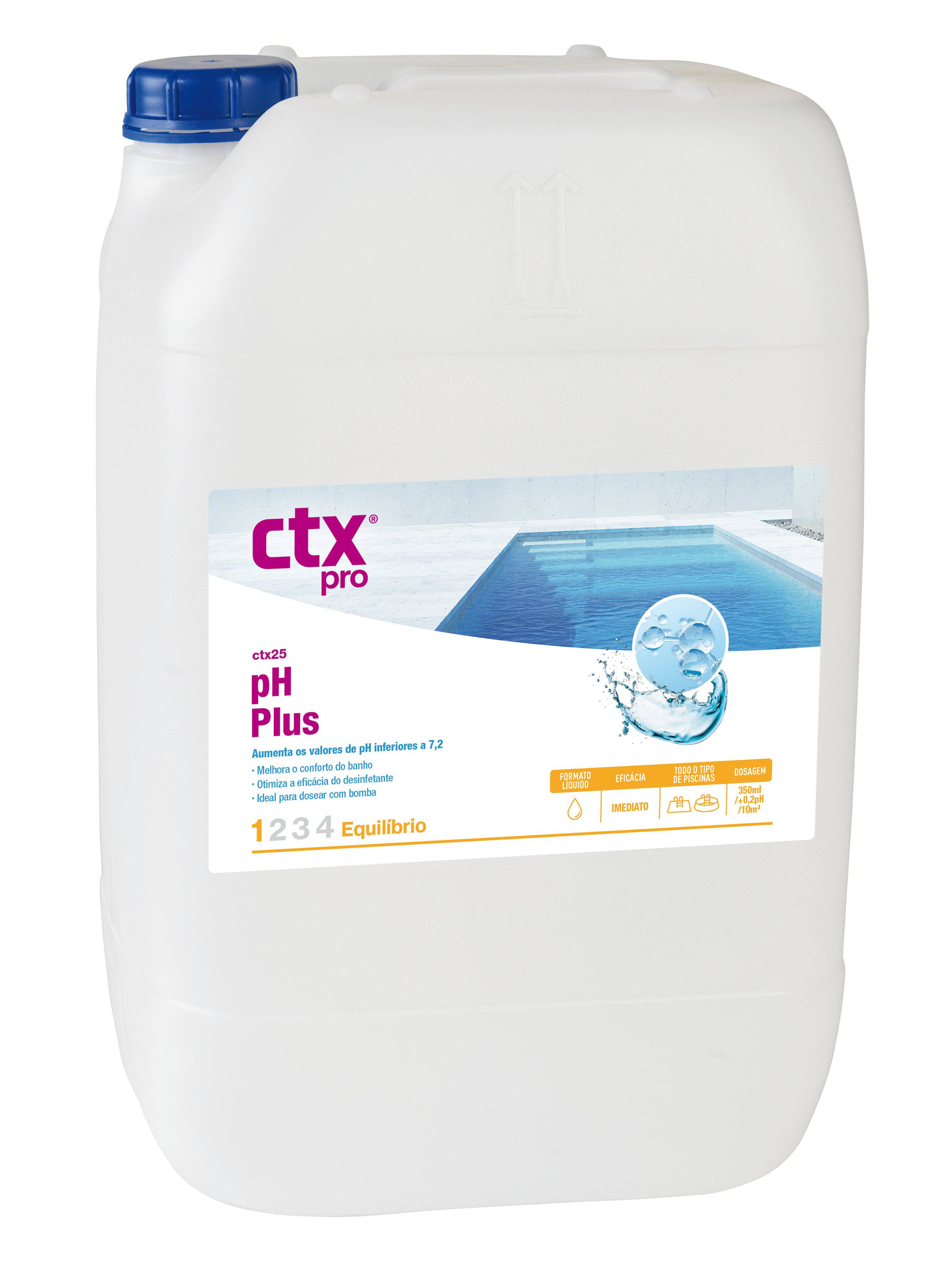 CTX-25 pH+ (pH plus) Líquido - 25 Litros - Dosificación: 3,5lts-->100m3