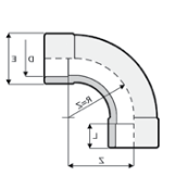 90º gebogen PVC kraag PN16