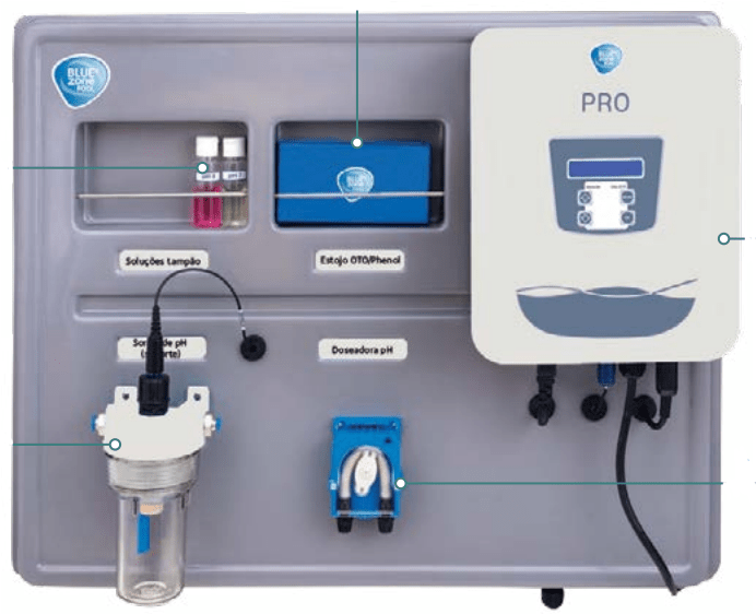 Eletrólise de sal Série Pro com opcional Doseador de pH BLUEZONE