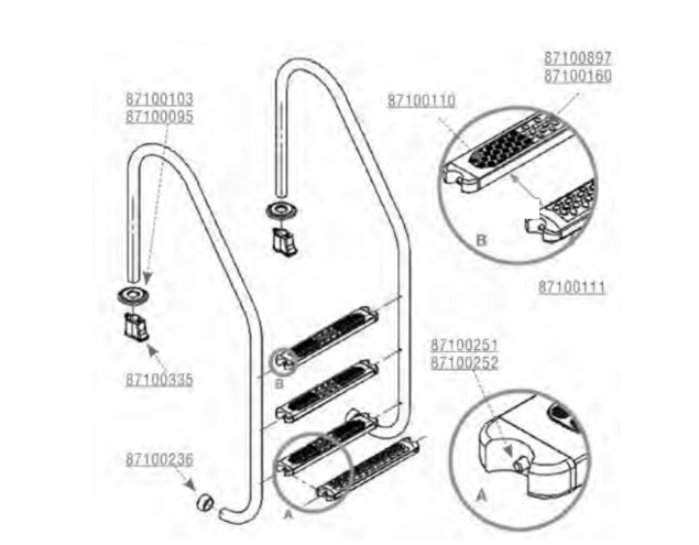 STANDARD LADDER, WALL, FLEXINOX START - spare parts