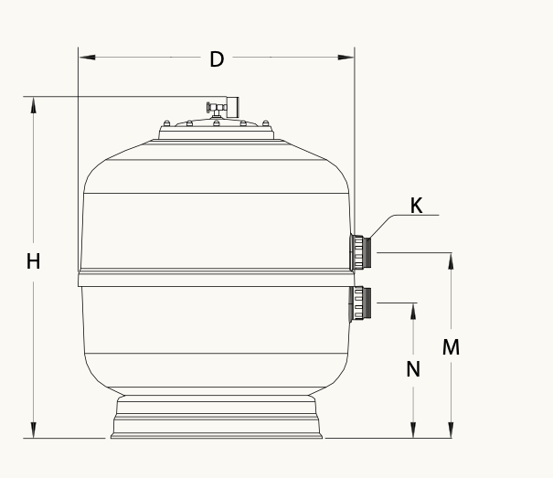 Laminated Sand Filter ECOPOOL EP DELPHIS