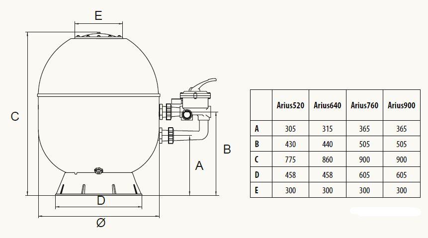 Filtre à sable stratifié ECOPOOL ES ARIUS