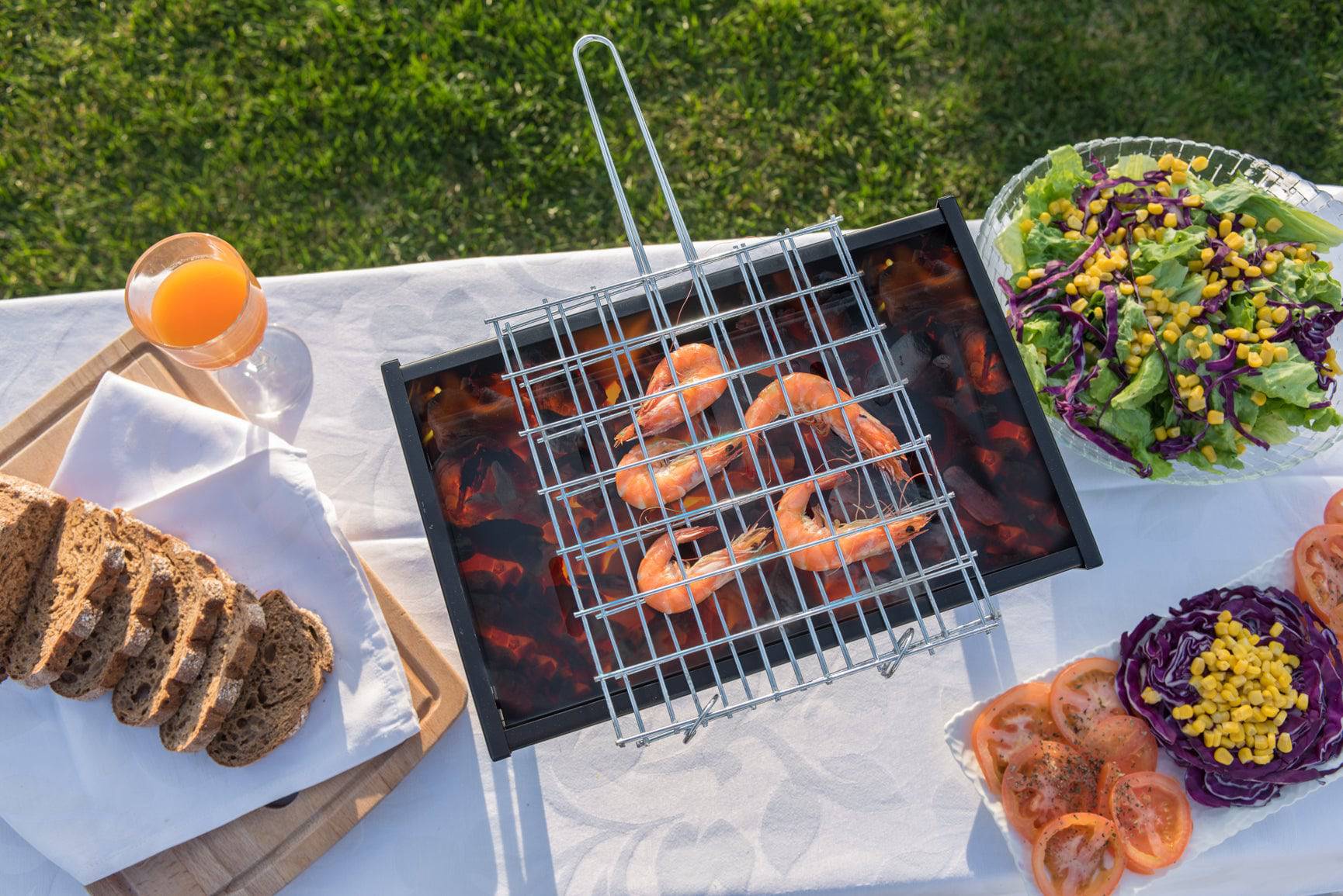 Quadratischer Fisch- oder Fleischgrill