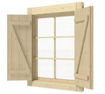 Ventanas y persianas de madera para casetas de jardín