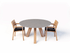 Table ROUND UP en béton et bois