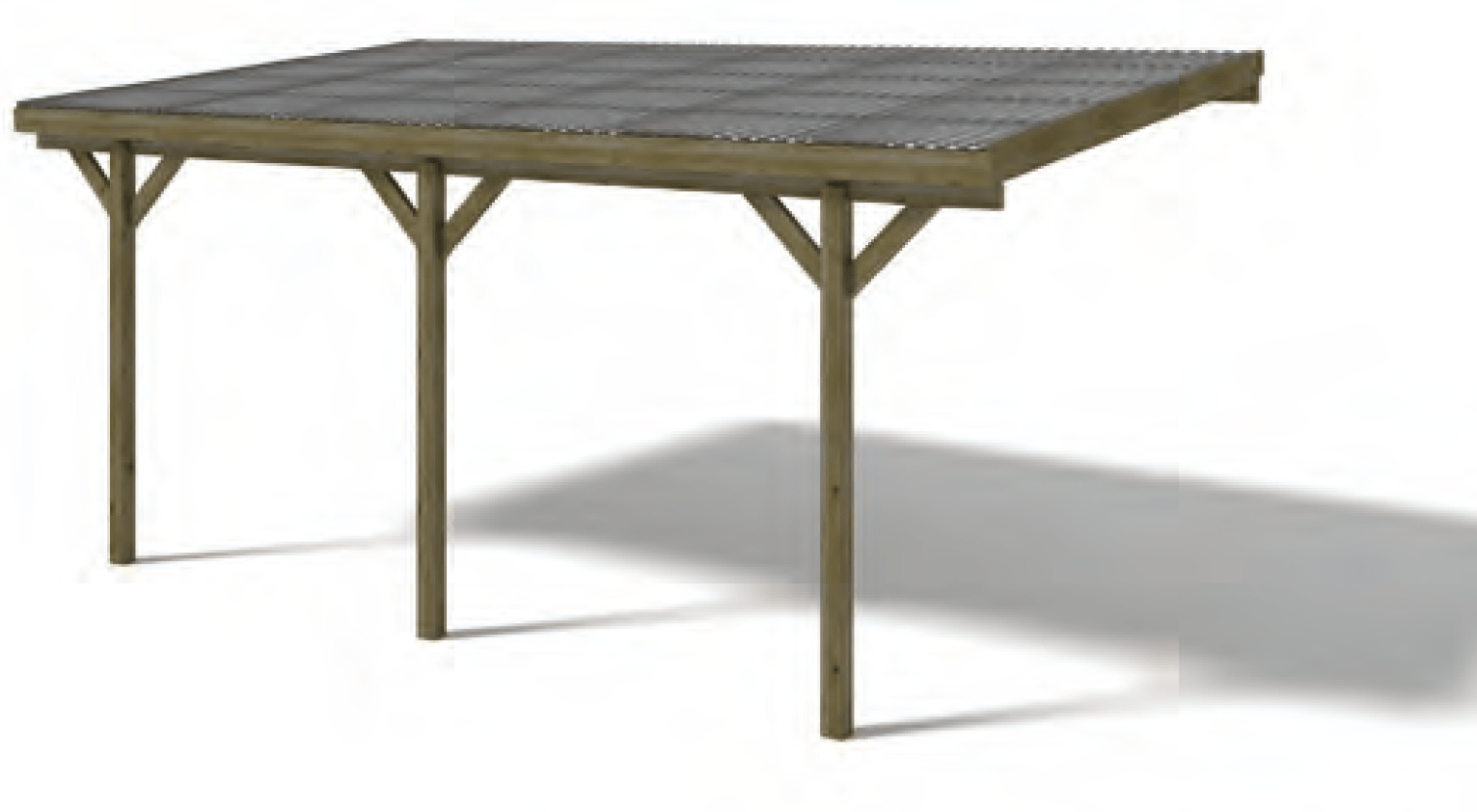 Pergola appoggiata in legno con tetto 509 x 302 x 240 cm