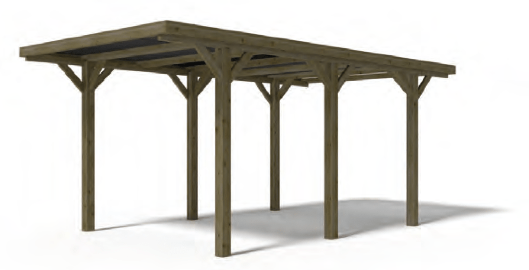 Pérgola de madera con cubierta 304 x 512 x 233 cm