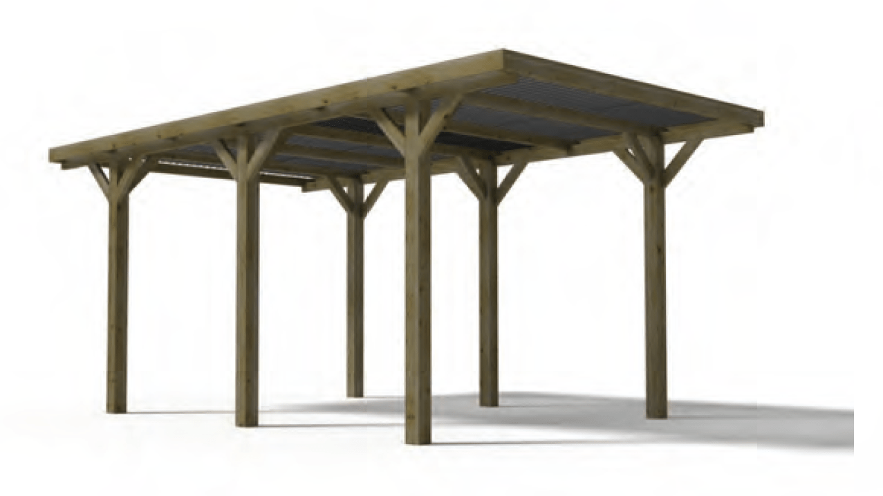 Pergola en bois avec couverture 304 x 512 x 233 cm