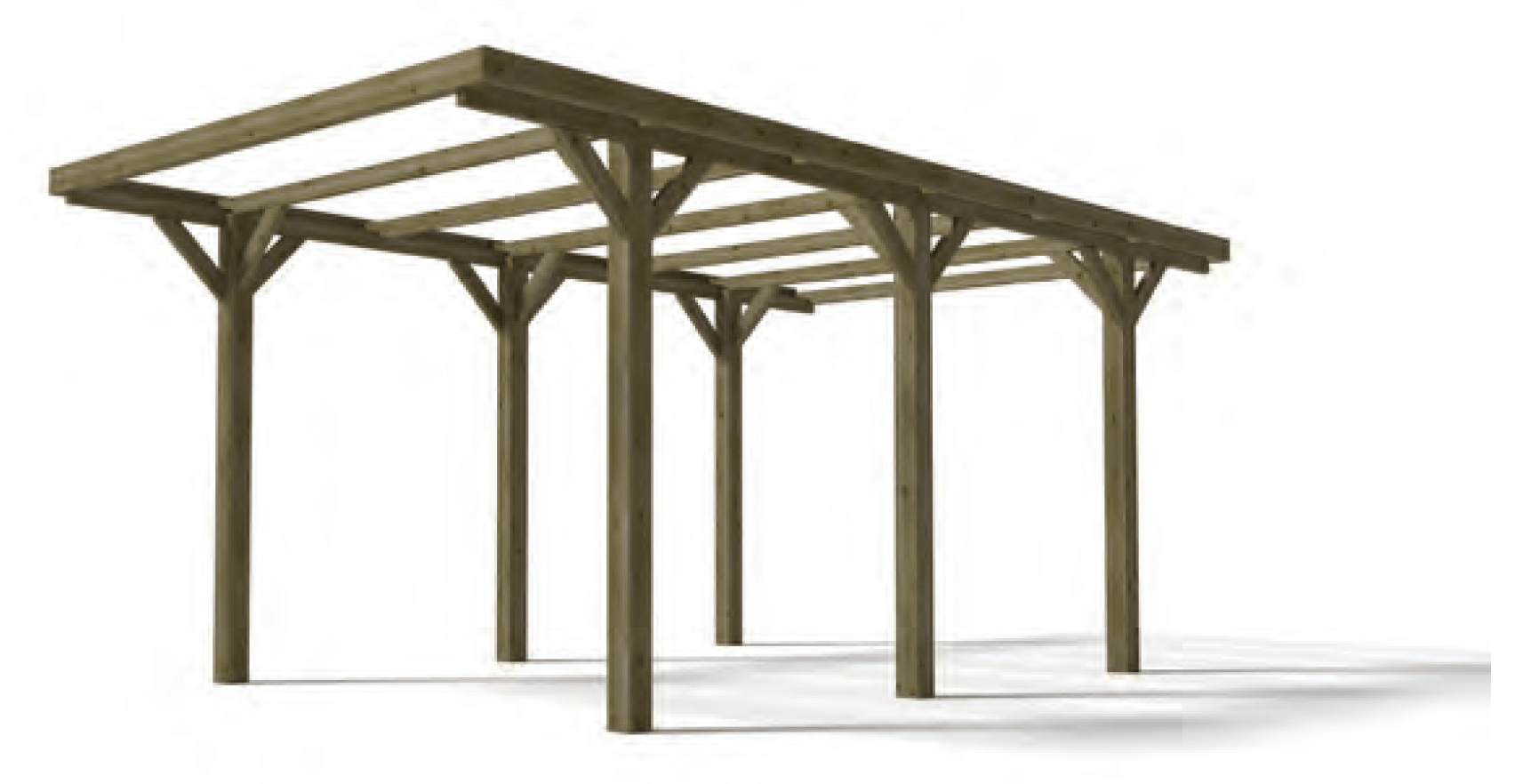 Pérgola de madeira com cobertura 304 x 512 x 233 cm