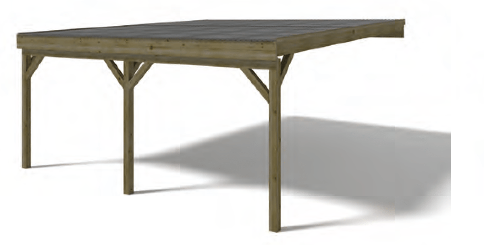 Wood pergola with drop-down roof 580 x 510 x 200-264 cm