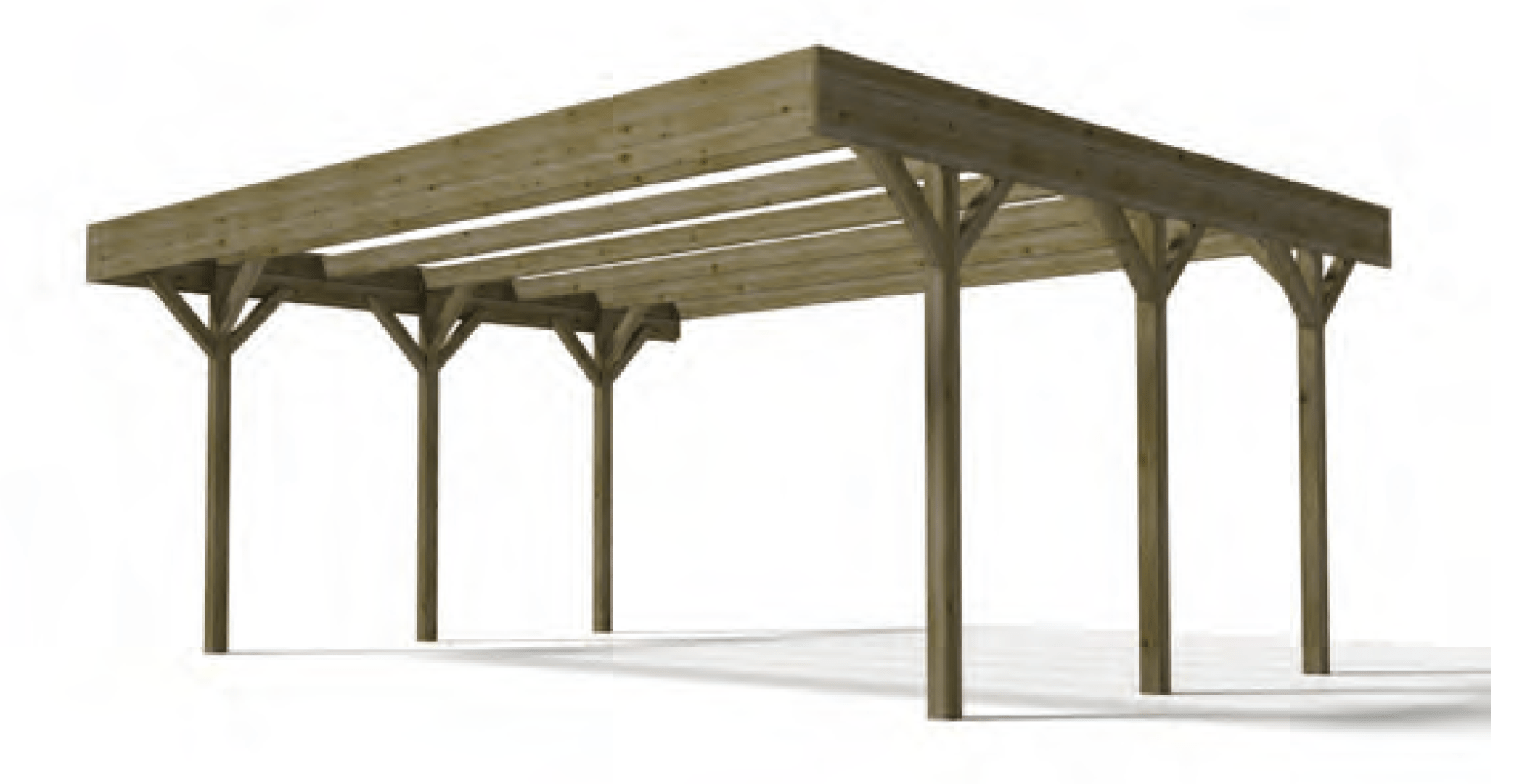 Pergola en bois sans couverture 606 x 512 x 269 cm