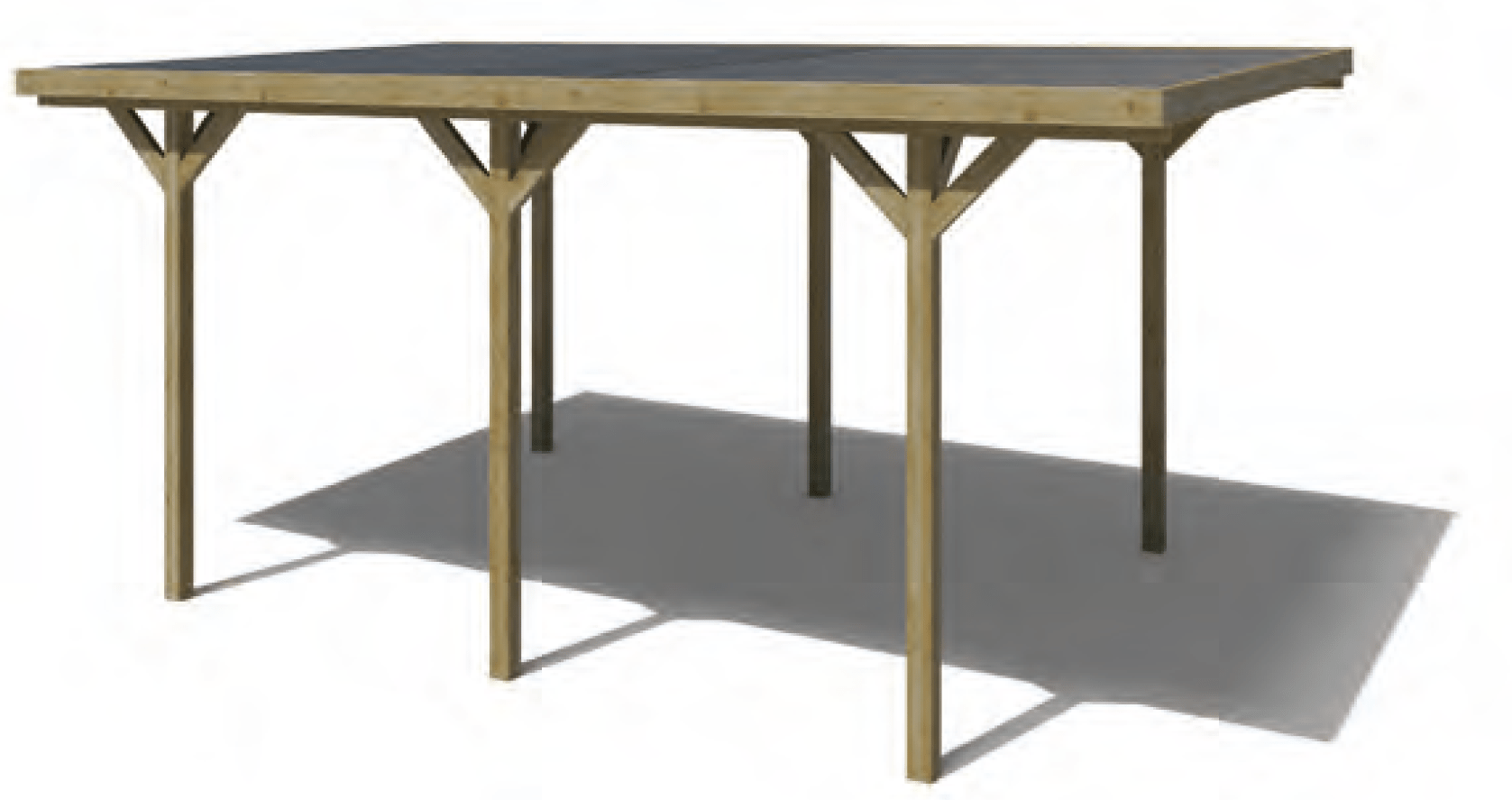 Soft wooden pergola with cover 303 x 512 x 233 cm