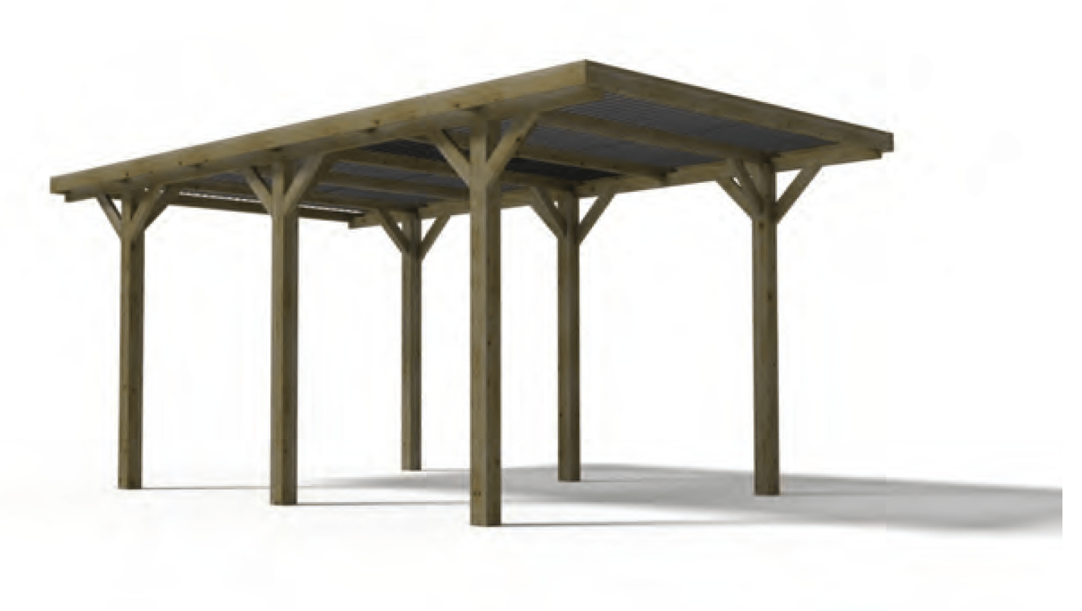 Pérgola Soft de madeira com cobertura 303 x 512 x 233 cm