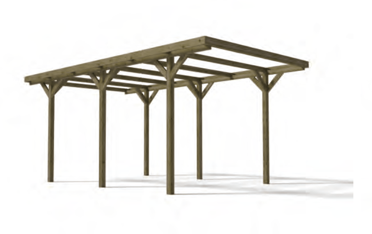 Pérgola Soft de madeira com cobertura 303 x 512 x 233 cm