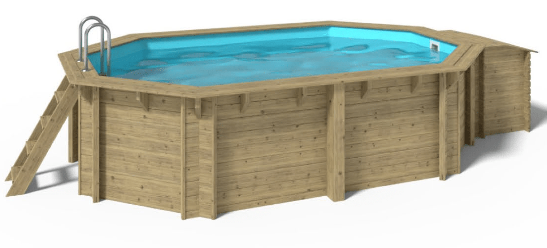 Piscina sopraelevata/interrata - Legno (ovale) Bol - 4,8 x 3,3 x 1,2 m