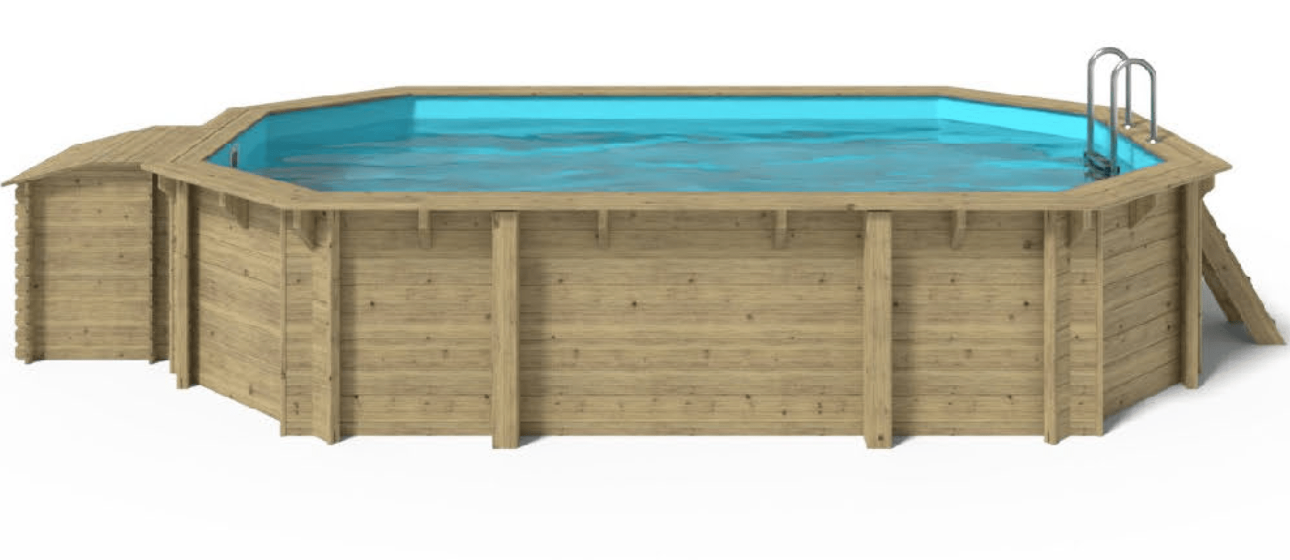 Piscine surélevée/construite - Bois (ovale) Drop - 5,86 x 3,86 x 1,2m