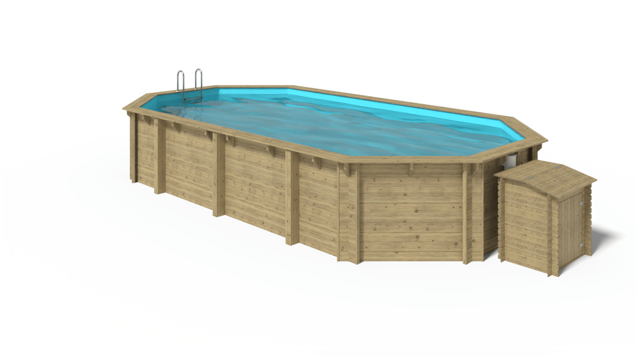 Piscina Elevada/Interránea - Tulum (Oval) Madera - 8,57x 4,57 x 1,45m