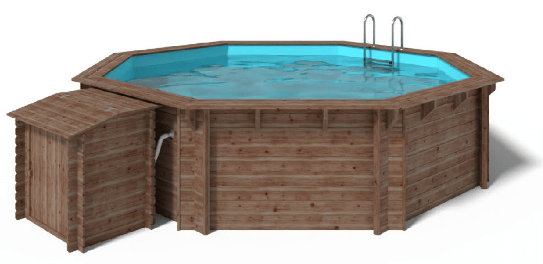 Raised/Interground Swimming Pool - Wood (Round) Malta - D5,8 x 1,31m