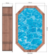 Piscina elevada / enterrada - Madera (ovalada) - COMINO 563x352x124cm (14,44m3)