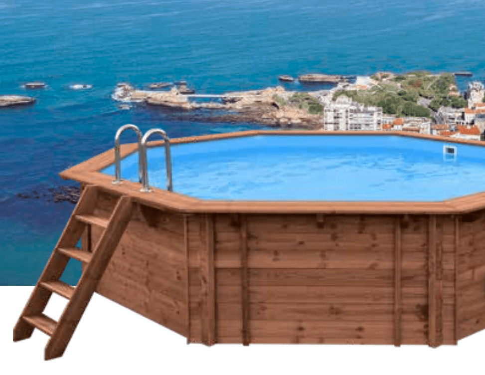 Piscine surélevée/enterrée - Bois (ronde) - BIARRITZ D537cm (16,21m3)