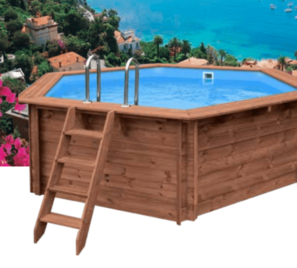 Aufgeständerter/unterirdischer Swimmingpool - Holz (rund) - Riviera D434cm (8,95m3)