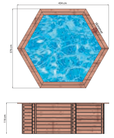 High pool / Buried - Wood (Round) - Riviera D434cm (8,95m3)