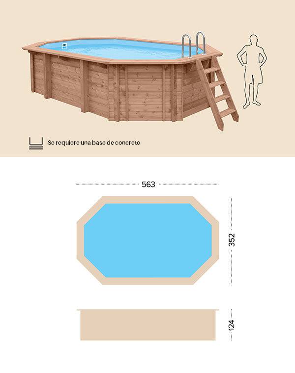 Piscina Madeira - BLUE LAGOON - 5,63X3,52X1,24 (MT)