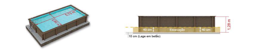 Piscina rectangular R15 01 2,90 x 4,31m - Naturalis