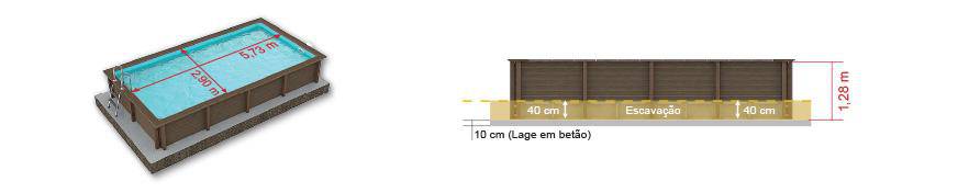 Piscine rectangulaire R15 02 2,90 x 5,73m - Naturalis