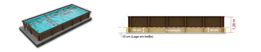 Piscina rectangular R15 03 2,90 x 7,14m - Naturalis