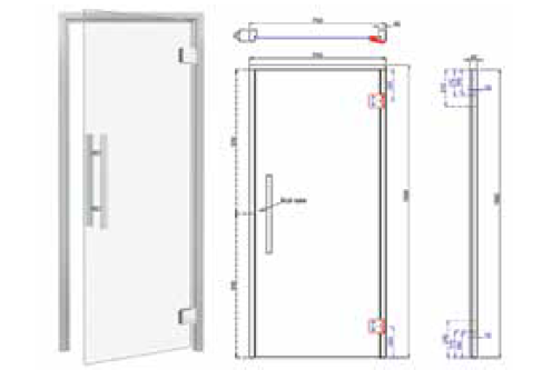 Porta em Vidro Universal para Banhos de vapor