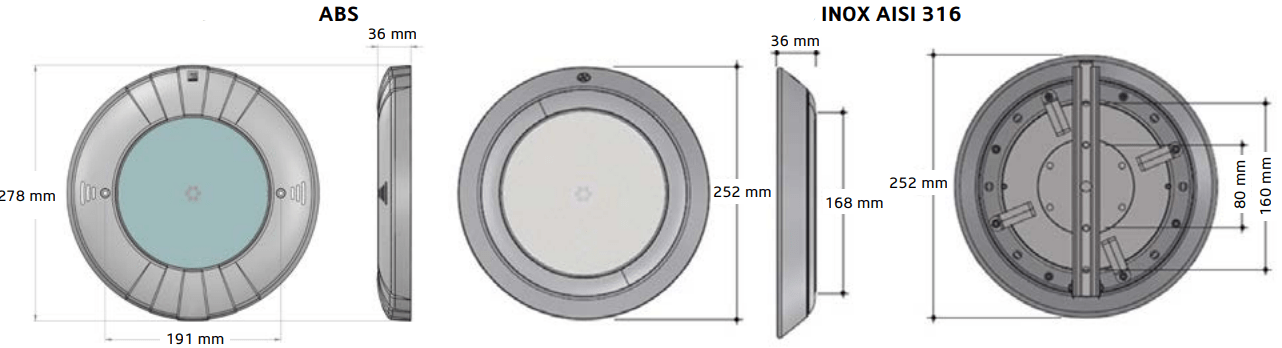 Projecteurs à LED BLANCS - Série Slim - béton / liner - Bluezone Pool