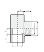 Te de cuello/roscar PVC PN16