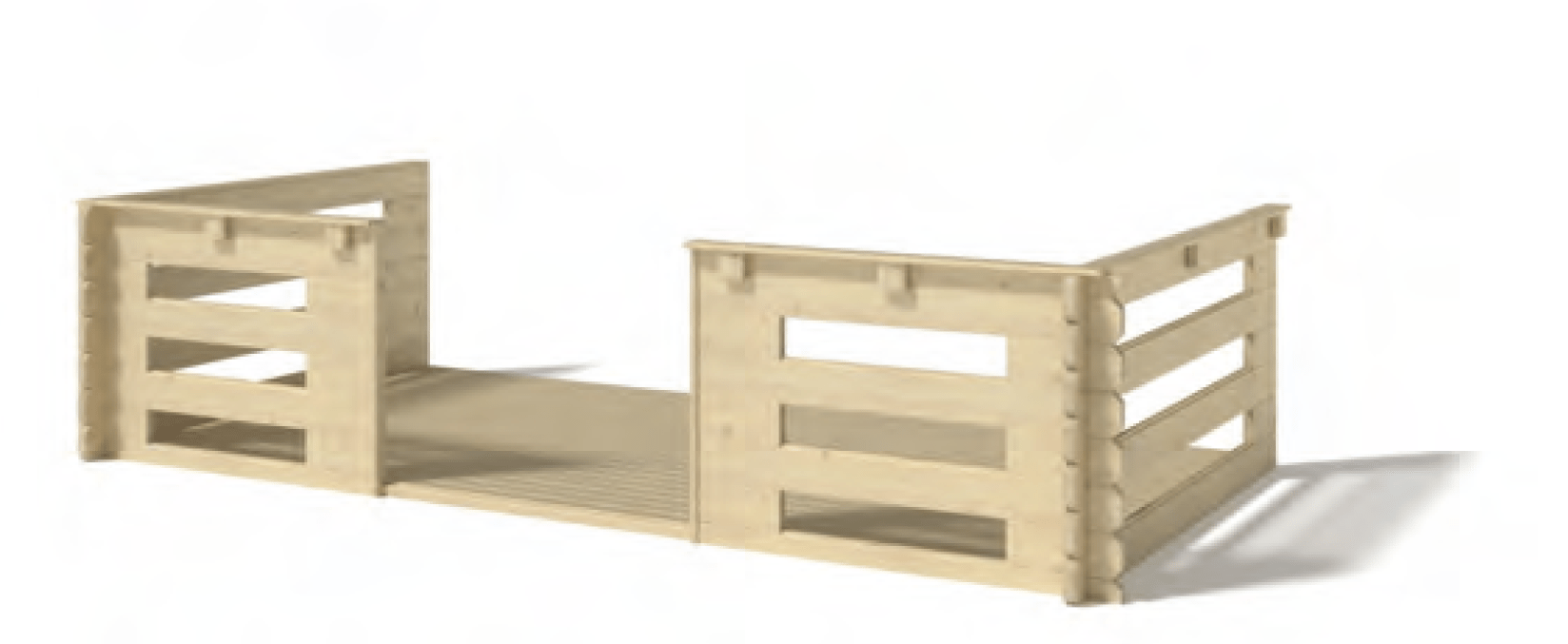 Toit et balcon de Bratislava pour abri en bois 400 x 200 cm