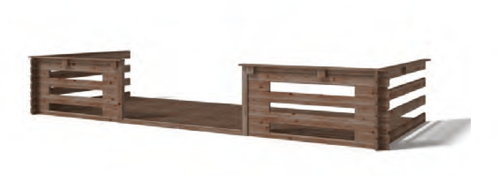 Toit et balcon de Zagreb pour abri en bois brun 500 x 200 cm